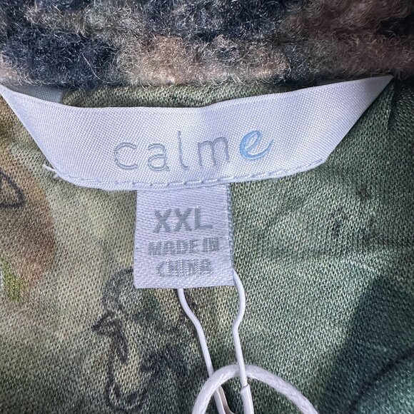 Calme XXL Printed Fleece Jacket Camouflage Pattern Polyester & Bamboo - Picture 3 of 13